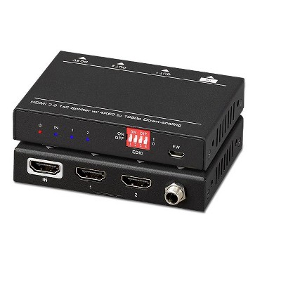 KanexPro 4K/60 HDMI 1X2 Splitter with Downscaling to HD 1080p/60