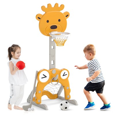 Safstar Toddler Basketball Hoop 4-in-1 Kids Indoor/Outdoor Activity Center Sports Gift