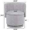 Grungis Upholstered Accent Chair with Storage Space,28.9"W Swivel Chairs for Bedroom,Reading Room,Gray/Beige/Pink - 3 of 4