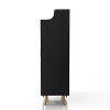 Tamworth Double Door Shoe Cabinet Black - miBasics: Holds 15 Pairs, Adjustable Shelves, Mid Century Style - 4 of 4