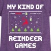 Girls' - Instant Message - My Kind Of Reindeer Games Christmas Fitted Short Sleeve Graphic T-Shirt - 2 of 4