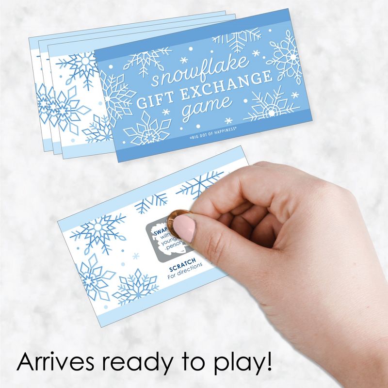 Big Dot of Happiness Blue Snowflakes - Winter Holiday Party Gift Exchange Game Scratch Off Cards - 22 Count, 2 of 7