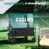 RISOKEYS Foldable Wagon Cart with All-Terrain Wheels,Multiple Pockets for Beach, Camping, Shopping,Outdoor - 4 of 4