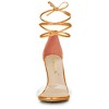 Allegra K Women's Opened Toe Clear Strap Stiletto Heel Lace Up Sandals - 2 of 4