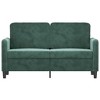 vidaXL 2-Seater Sofa - Dark Green Velvet Upholstered, Modern Design for Home, Lounge, Office - Comfortable Padded Seats and Armrests - 2 of 4