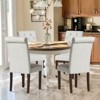 Set of 2 Tufted Upholstered Dining Chairs with High Back and Wood Legs, Fabric Parsons Side Chairs for Kitchen or Dining Room - 2 of 4