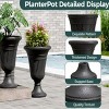 Syemin Planters 2PCS 23" Outdoor Indoor Flower Pot Tall Planters with Drainage Hole, Heavy-Duty Classic Large Flower Pots, Black, 15.76"*15.76"*23.64" - 4 of 4