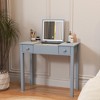 HDZNVF Multifunctional Vanity Desk with Flip-top Mirror & Storage, Makeup Table 2 Drawers & 3 Removable Organizer Boxes - 2 of 4