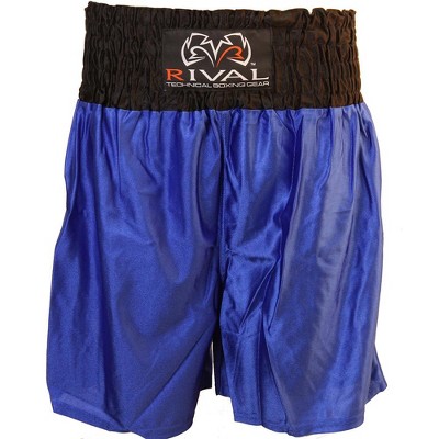 Rival Boxing Traditional Cut Dazzle Boxing Trunks - S - Blue/Black