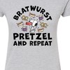 Women's - Peanuts - Bratwurst Pretzel And Repeat Snoopy Fitted Graphic T-Shirt - 2 of 4