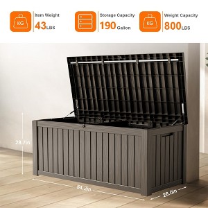 YARDGRACE 190-gallon lockable resin deck box - suitable for outdoor storage in the garden, rainproof and windproof - 1 of 4