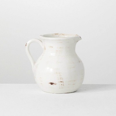 Sullivans Glazed Ceramic Pitcher Vase 8"H Off-White