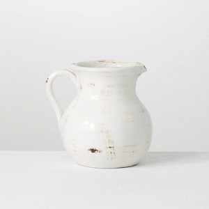 Sullivans Glazed Ceramic Pitcher Vase 8"H Off-White - 1 of 4