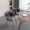 Kumasinova Modern Golden Metal Frame Dining Chairs with Luxury Velvet Fabric,Chic Accent Chairs Club Chair for Kitchen&Dining Room,300lbs Max - 2 of 4
