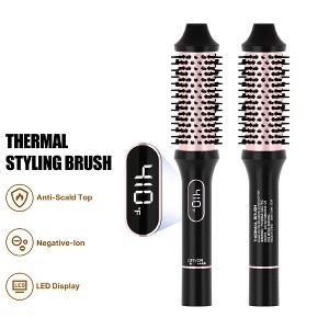 NICEBAY Heated Round Brush, Thermal Styling Brush, Thermal Brush, Electric Curling Brush With 6 Temp Settings - 1 of 4