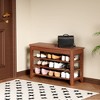 NicBex Mid-Century Rubberwood Shoe Rack Bench with Hidden Storage,3-Tier Adjustable Shoe Cabinet Organizer for Entryway,Hallway,Balcony,Walnut - 2 of 4