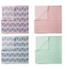 Bacati - Emma Aztec Print Coral/Mint/Navy Triangles Muslin Swaddling Blankets set of 4 - 2 of 4