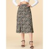 INSPIRE CHIC Women's Print Floral Peasant Elastic Waist A-Line Midi Skirts - 2 of 4