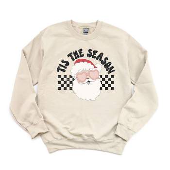 Simply Sage Market Women's Graphic Sweatshirt Tis The Season Santa - M - Dust
