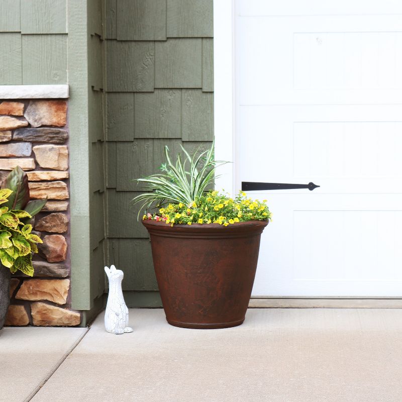 Sunnydaze Indoor/Outdoor Patio, Garden, or Porch Weather-Resistant Double-Walled Anjelica Flower Pot Planter - 24", 3 of 14