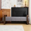 NicBex Storage Bench Upholstered Bench Stylish Long-shaped Ottoman for Bedroom, Entryway, Gray - 4 of 4