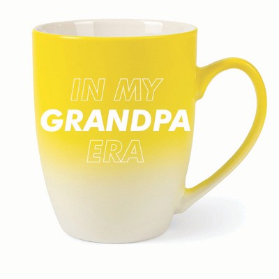 Elanze Designs In My Grandpa Era Two Toned Ombre Matte 10 ounce New Bone China Coffee Tea Cup Mug For Your Favorite Morning Brew, Yellow and White