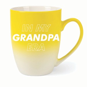Elanze Designs In My Grandpa Era Two Toned Ombre Matte 10 ounce New Bone China Coffee Tea Cup Mug For Your Favorite Morning Brew, Yellow and White - 1 of 4