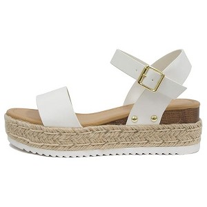 Soda CLIP Women's Open Toe Ankle Strap Platform Espadrille Sandals - 1 of 4
