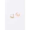 Slickblue Gold Pearl Stud Earrings, Semicircle Geometric Design, Chic Everyday Jewelry, 1" - 2 of 2