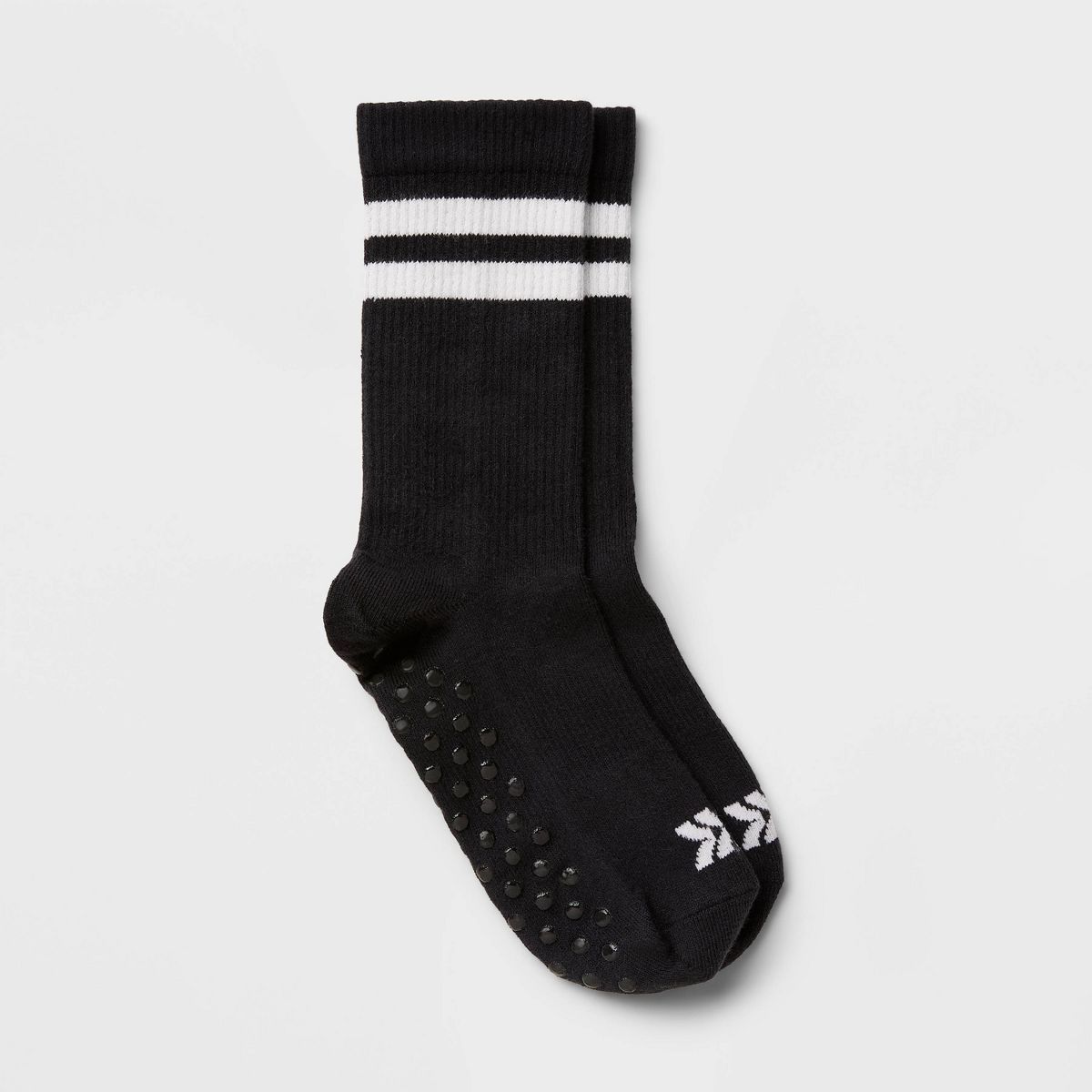 Women's Varsity Stripe Yoga Crew Socks - All in Motion™ Black 4-10