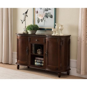 Kings Brand Furniture - Wood Buffet Server/Sideboard Console Table Cabinet, Walnut - 1 of 4