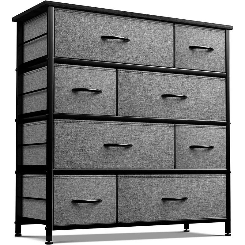 Sorbus Dresser with 8 Drawers - Storage Chest Organizer with Steel Frame, Wood Top, Handles, Fabric Bins, 1 of 7