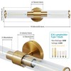 POWLIG 19.87-in 2-Light Gold Modern Dimmable Wall Sconce with Transparent Glass Shade - 4 of 4