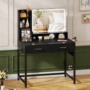 Besiost Vanity Desk with LED Mirror and Charging Station - 1 of 4