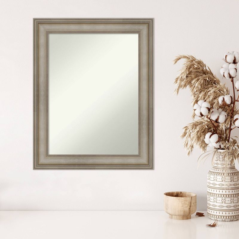 24&#34; x 30&#34; Non-Beveled Mezzanine Antique Silver Narrow Wood Wall Mirror - Amanti Art, 5 of 10