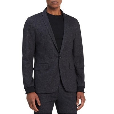 Calvin Klein Mens Textured One Button Blazer Jacket