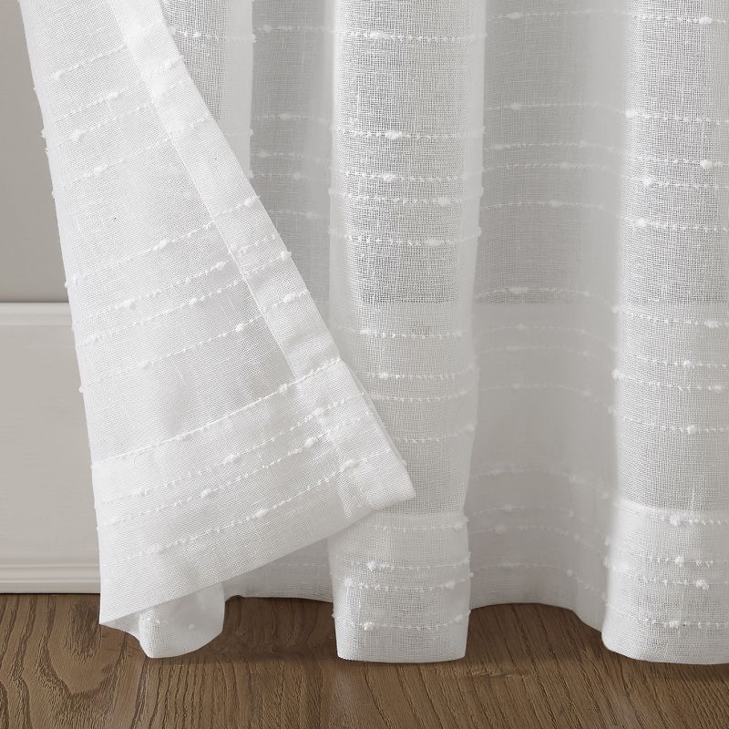 Textured Slub Stripe Sheer Anti-Dust Curtain Panel - Clean Window, 5 of 10