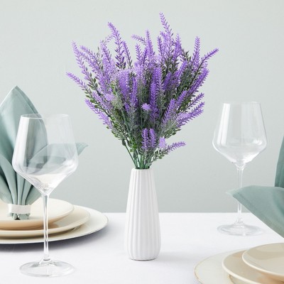 12 Bundles Purple Plastic Artificial Lavender Flowers