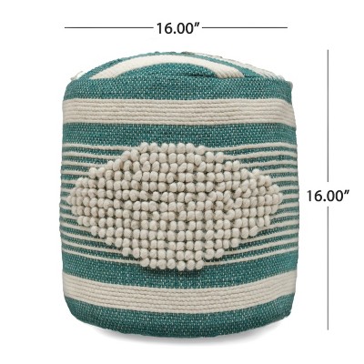 Vynxaria Diamond Handcrafted Fabric Cylindrical Pouf ¨C Stylish & Durable Seating Solution
