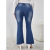 Plus Size Flared Jeans for Curvy Women High Waisted Stretchy Boot Cut Trendy Denim Jeans WIth Pocket - 2 of 4