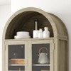 70" Tall Arched Kitchen Pantry Cabinet with LED Lights,Wood Arched Bookshelf with Tempered Glass Doors,Adjustable Shelves,Elegant Display Cabinet - 4 of 4