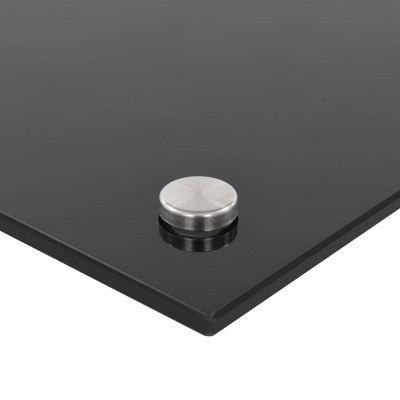Black Tempered Glass Peel & Stick Kitchen Backsplash 35.4" x 15.7"