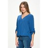 WEST K Women's Alexa Surplice V-Neck Rolltab Blouse - 2 of 4