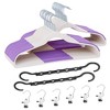 VECELO 25/50 pk Plastic Hanger 360º Swivel Hook Non Slip Coat Hangers with Magic Hangers & Tie Rack - 4 of 4