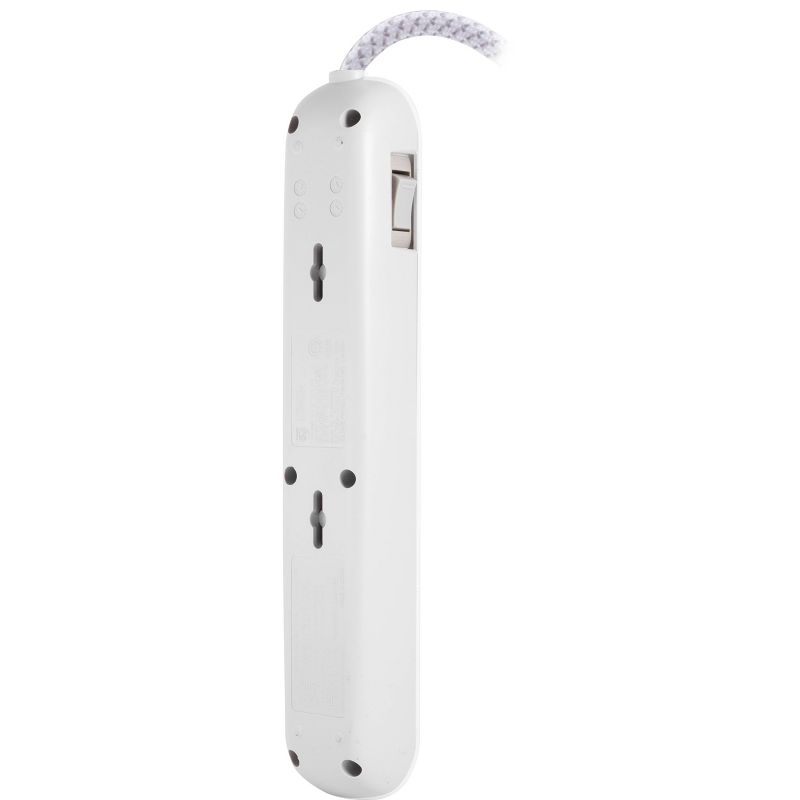 Philips 4-Outlet Surge / 2 USB-A 720 Joules 4&#39; Braided Cord - White, 3 of 9