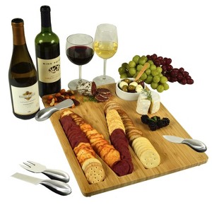 Picnic at Ascot Monogrammed Bamboo Charcuterie, Cheese & Cracker Serving Board - 1 of 3