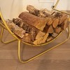 Barton 30" Round Steel Firewood Racks Holder Log Rack Hoop Fireplace Wood Storage Holder, Gold - 4 of 4