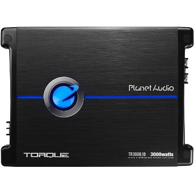 Planet Audio TR3000.1D Torque 3000 Watt Monoblock Class D 1 Ohm Stable Car Audio Amplifier with MOSFET Power Supply and Remote Subwoofer Control