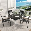 Gulches Outdoor Round Patio Dining Table for 4-6, All Weather Metal with Umbrella Hole, 40.6"x40.6"x28.35" - 3 of 4