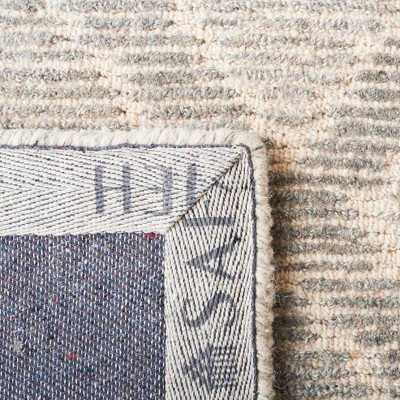 Gray Diamond Tufted Handmade Wool Shag Rug 3' x 5'